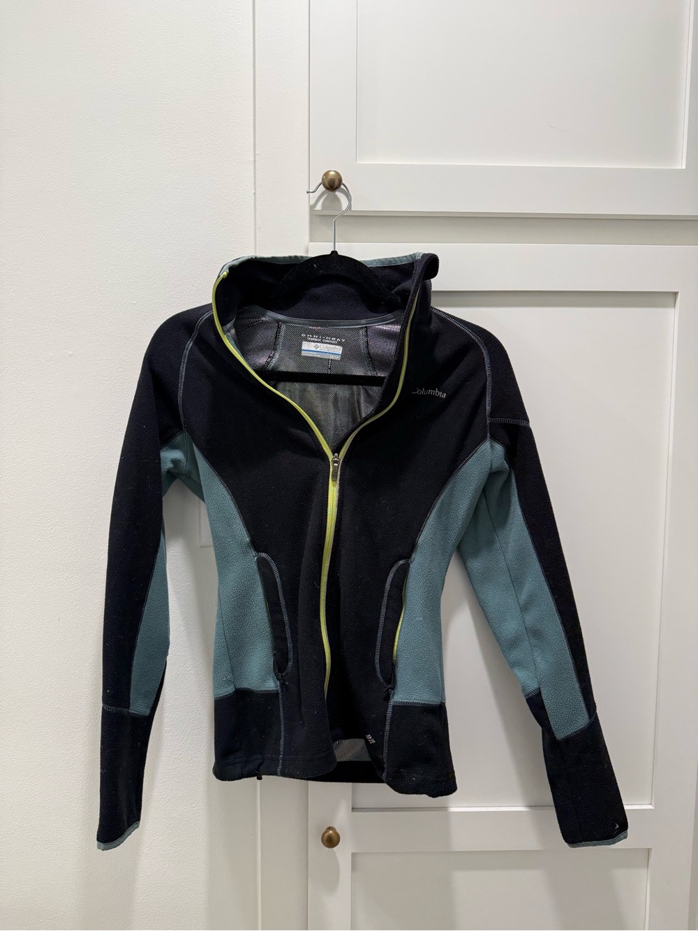 Columbia Women’s Black and Teal Full-Zip Fleece Jacket with Omni-Heat